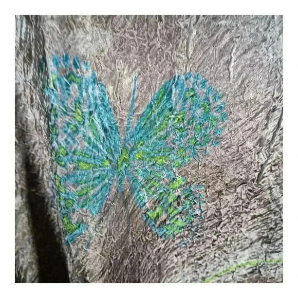 Komarov Dress Knee-Length Crinkle Gauzy Lace Sleeveless Floral Women's Small - Picture 3 of 5